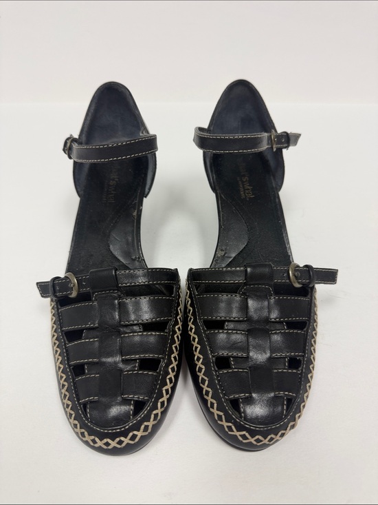 What’s What by Aerosoles Shoes - What’s What by Aerosoles - Black Leather Woven Mary Jane Flats with Ankle Strap